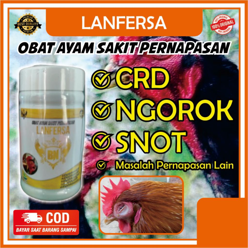 LANFERSA obat Ayam Ngorok bahahn herbal mengobati ayam sakit pernafasan ngorok snot flu CRD