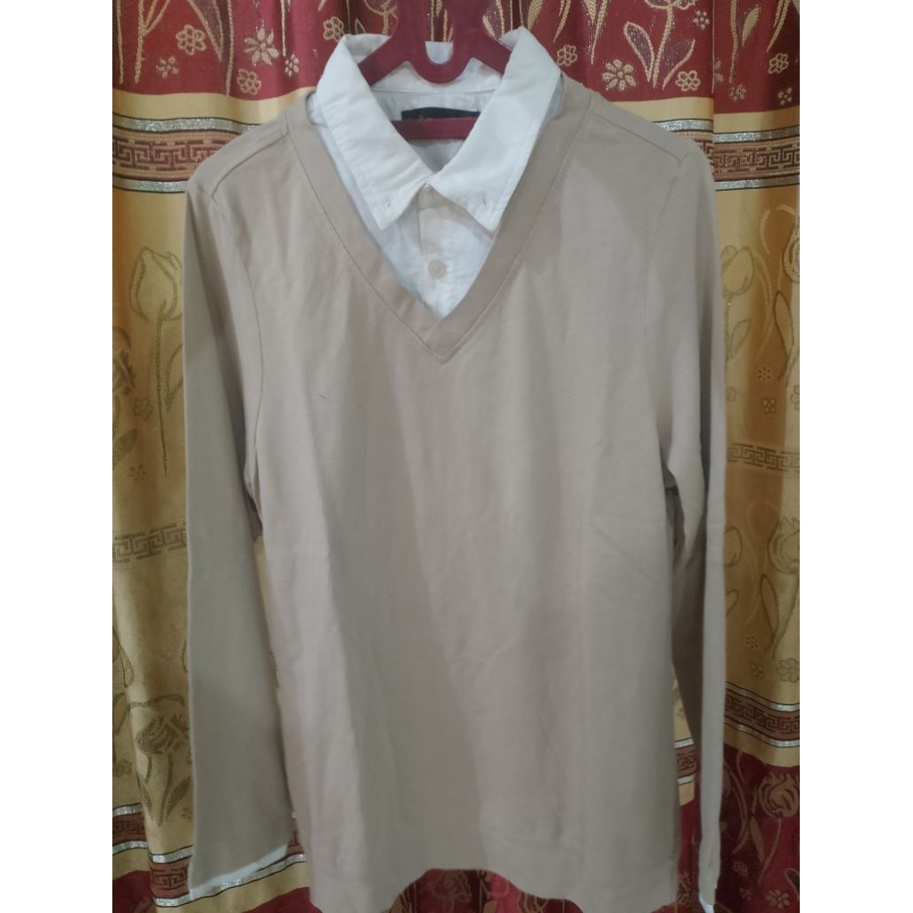 kaos lengan panjang kerah korean style