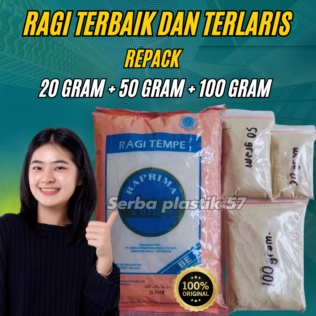 Ragi Tempe RAPRIMA ORIGINAL kemasan Repack 20 gram | 50 gram | 100 gram