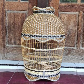 Sangkar Perkutut Rotan coklat muda tebok lepas