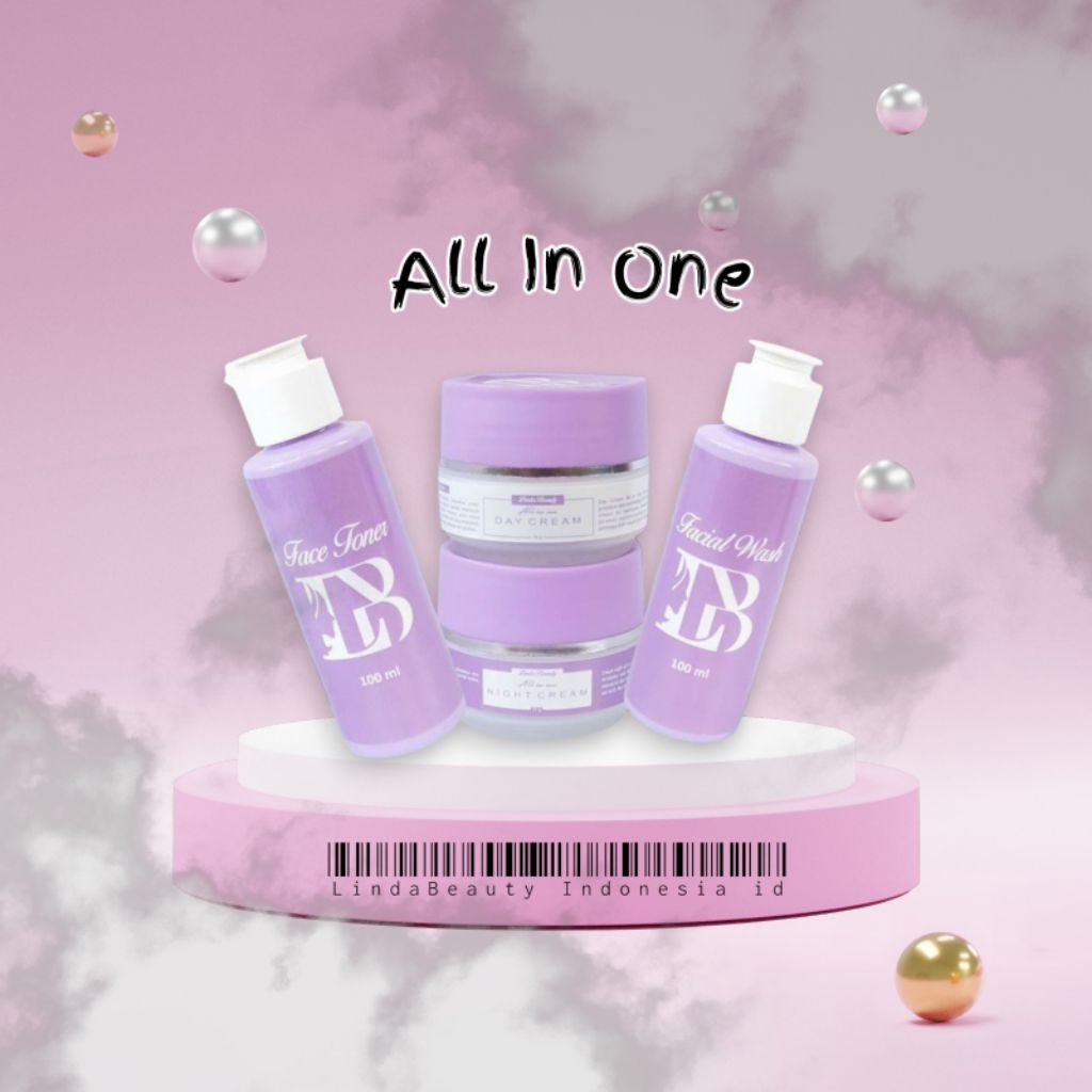 LindaBeauty All In One Skincare LB Paket Lengkap Dengan Crem Siang 10gram Crem Mlm 10gram Sabun 100m