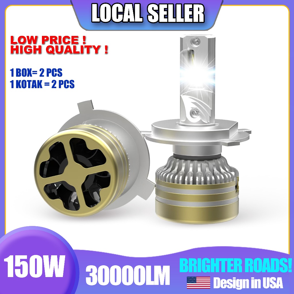 Lampu Utama Mobil LED 30000LM 150W Canbus H4 H11 9005 HB3 9006 HB4 H7 HIR2