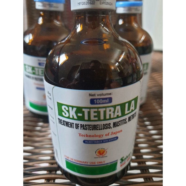 PREMIX - SK TETRA LA 100ML SAKAN - Antibiotik Hewan Spektrum Luas Long Acting - Seperti Medoxy la
