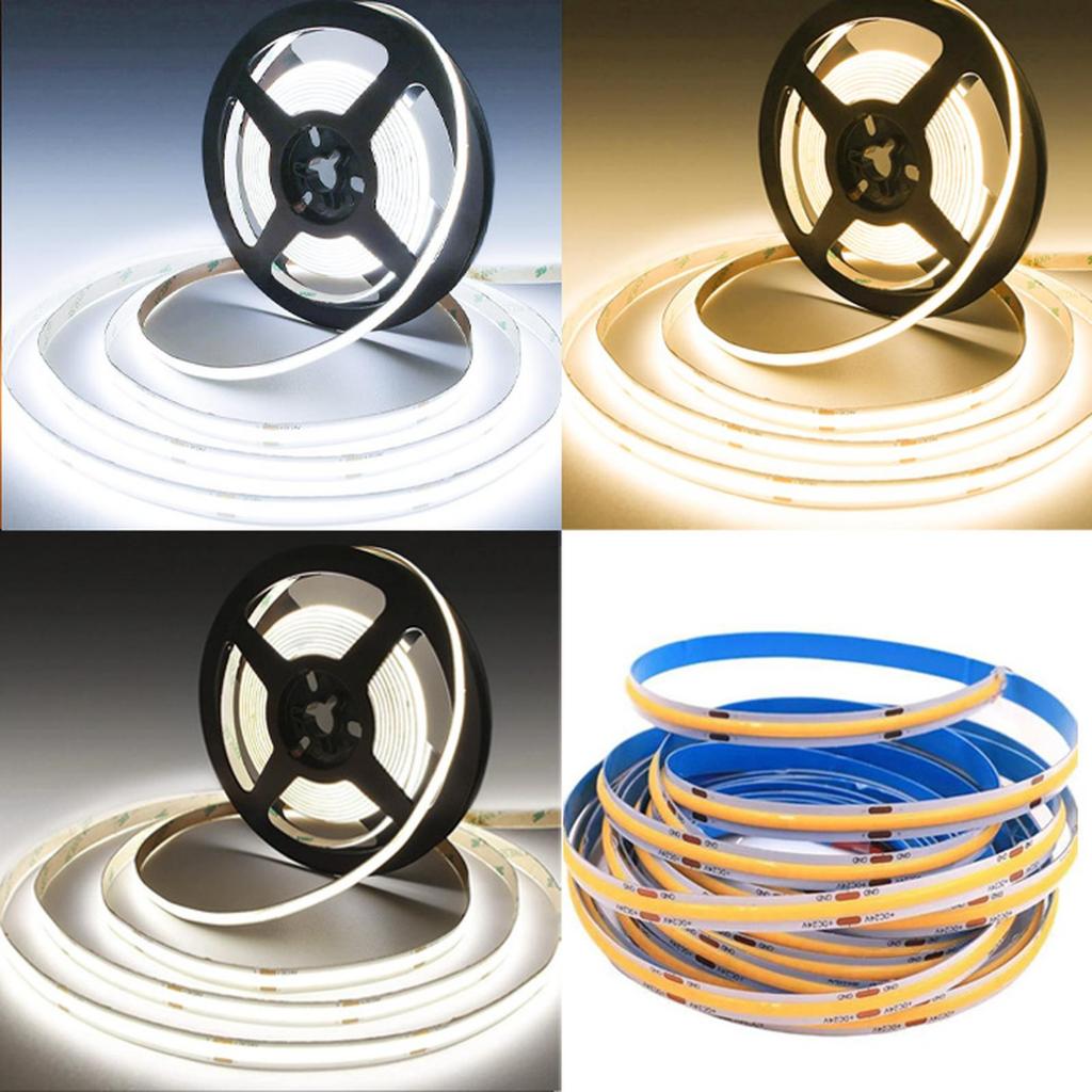 Lampu Led Strip COB Flexible drop ceiling light 12V / 24V IP33 DC Dotless Mata Rapat Lighting Plafon