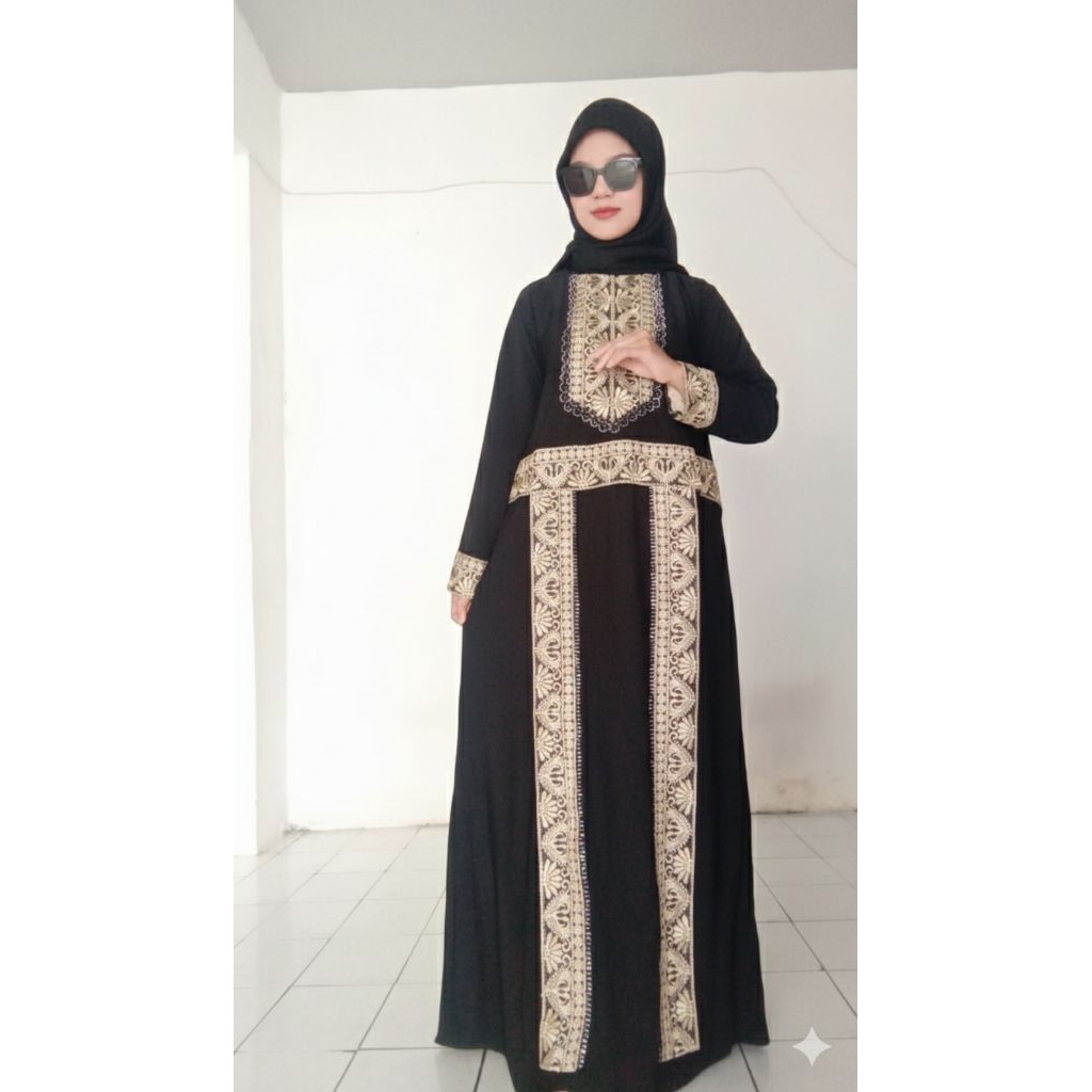 ABAYA HITAM YALILI ABAYA HITAM TERBARU SIMPLE ELEGAN MEWAH/ABAYA ARAB HITAM PEKAT