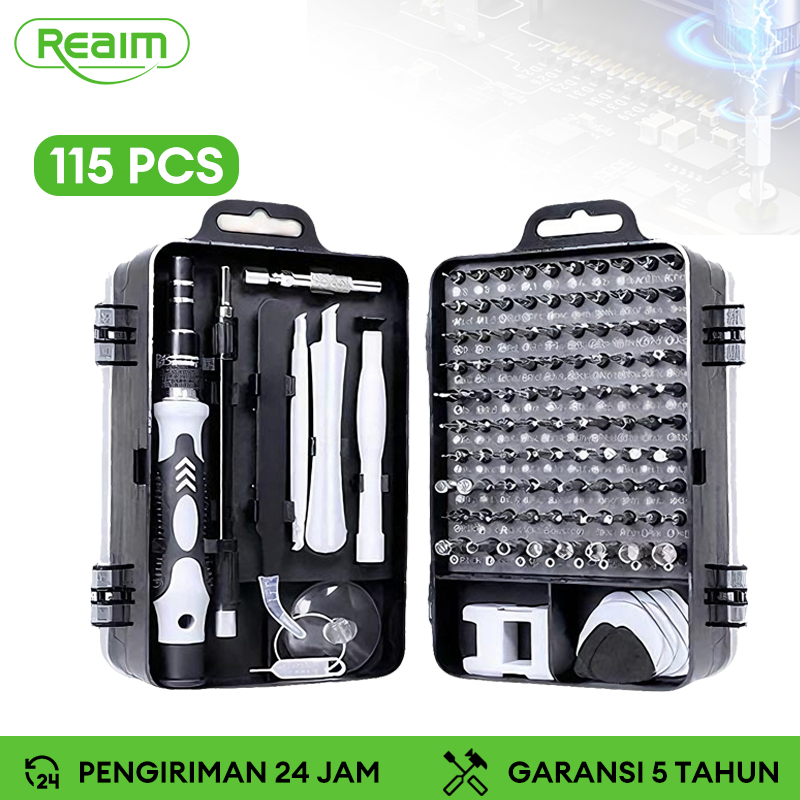 REAIM Obeng 115PCS Obeng hp Full Set Obeng Set Lengkap
