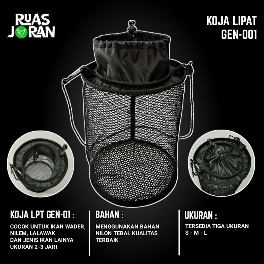 KOJA LIPAT GEN001 PREMIUM - KERUMBU KEMPIS IKAN - KORANG WADER - KERAMBA IKAN  - WADAH UMPAN HIDUP