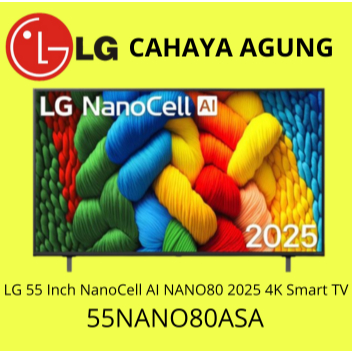 LG 55 Inch NanoCell AI NANO80 2025 4K Smart TV 55NANO80ASA