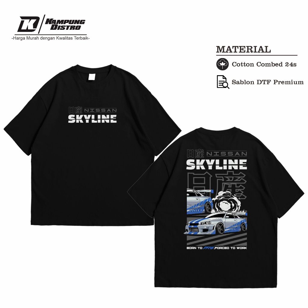 Kaos Nissan Skyline Tribute Paul Walker Baju Racing Pria Wanita Tshirt Cotton Combed 24s