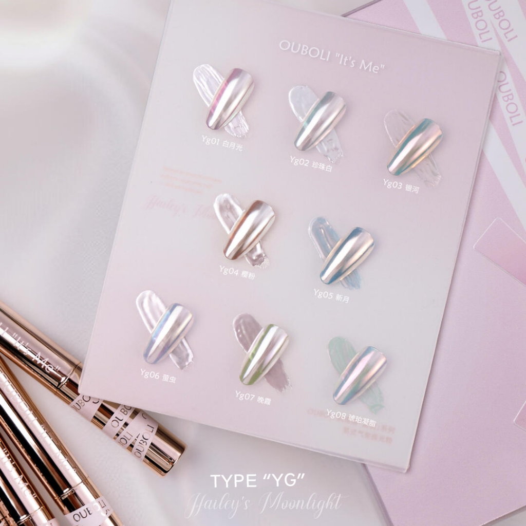 OUBOLI IT'S ME SET TYPE "YG" 8 COLOR CHROME - Magic Chrome Pen Powder for Gel Nail Art