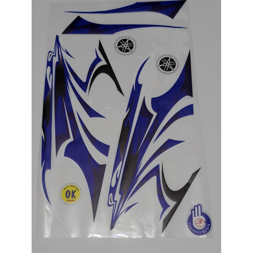 striping rx king 2006 biru transparan, striping lis body motor rx king uv transparan