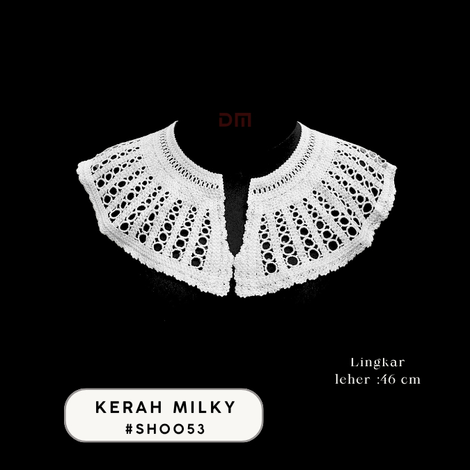 RENDA KERAH BORDIR/PATCH BORDIR KERAH BAJU PUTIH BESAR {per-12pcs}