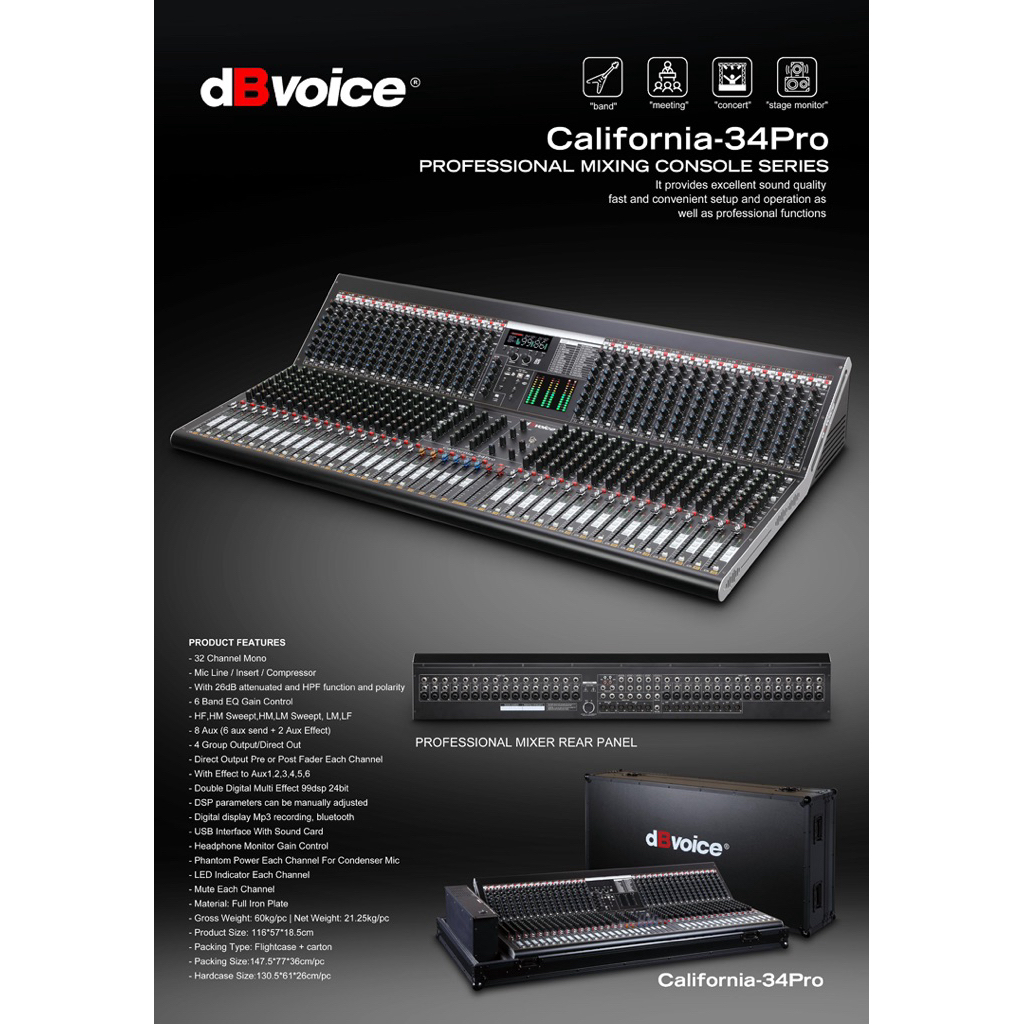 Mixer dbvoice California 34 Pro Original 32 Channel CALIFORNIA-34PRO california34