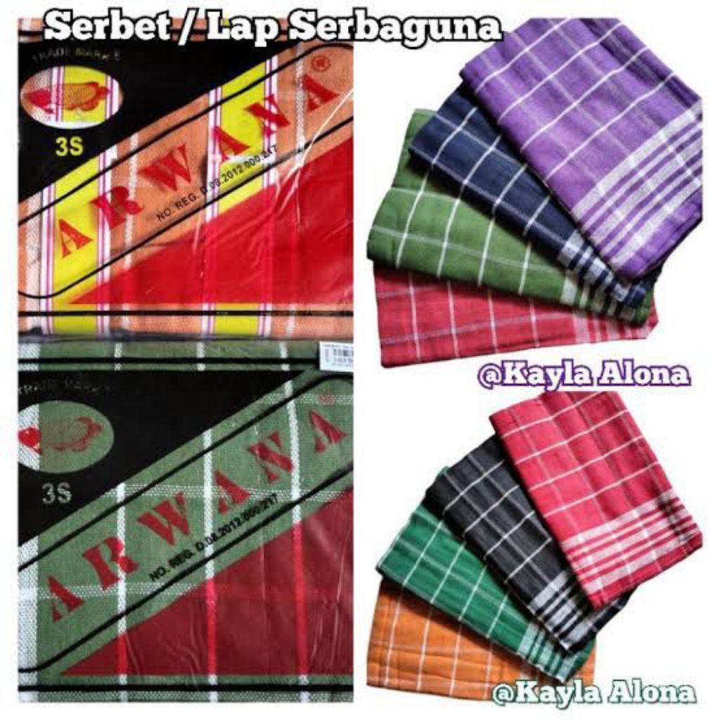 Arwana Serbet Meja Makan Lap Kotak Serbaguna Motif Kotak Bahan Lebih Tebal Lebih Lebar Berkualitas