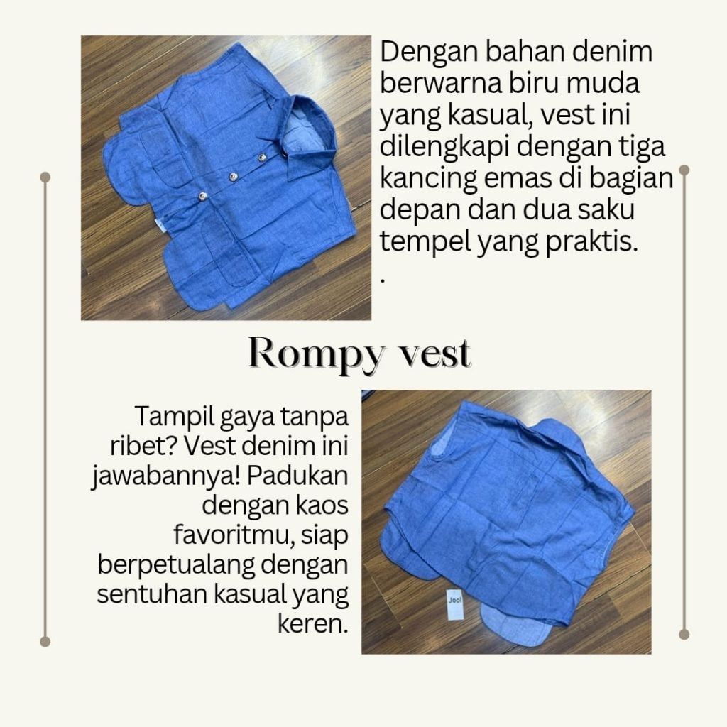 atasan soft jeans rompi vest | kemeja vest jeans | vest denim wanita