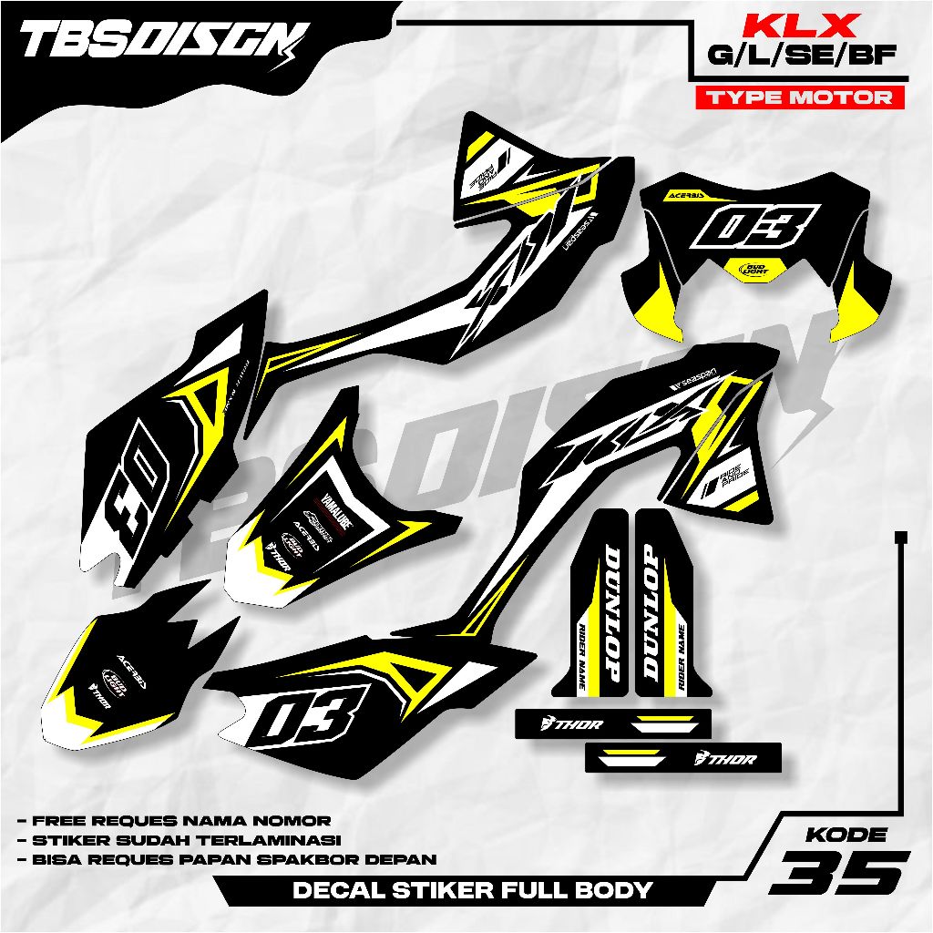 STIKER DECAL KLX BF FULL BODY - STICKER KLX BF/G/L/SE