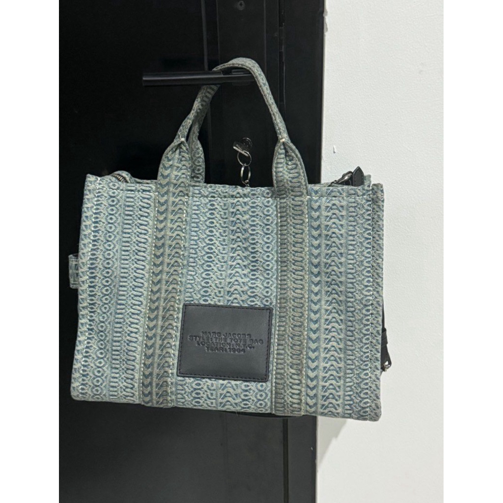 The Washed Monogram Marc Jacobs Denim Tote Bag