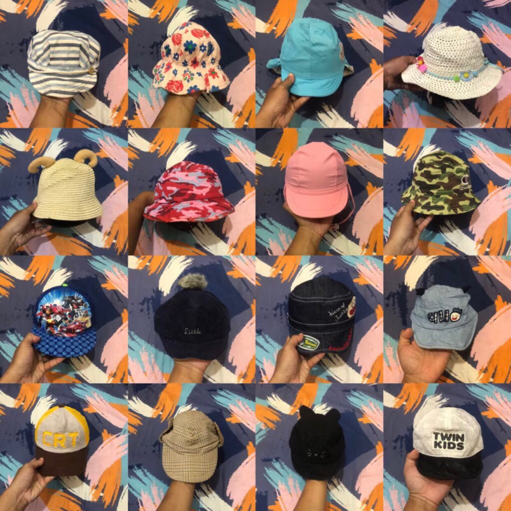 Topi second anak bucket hat lengkap