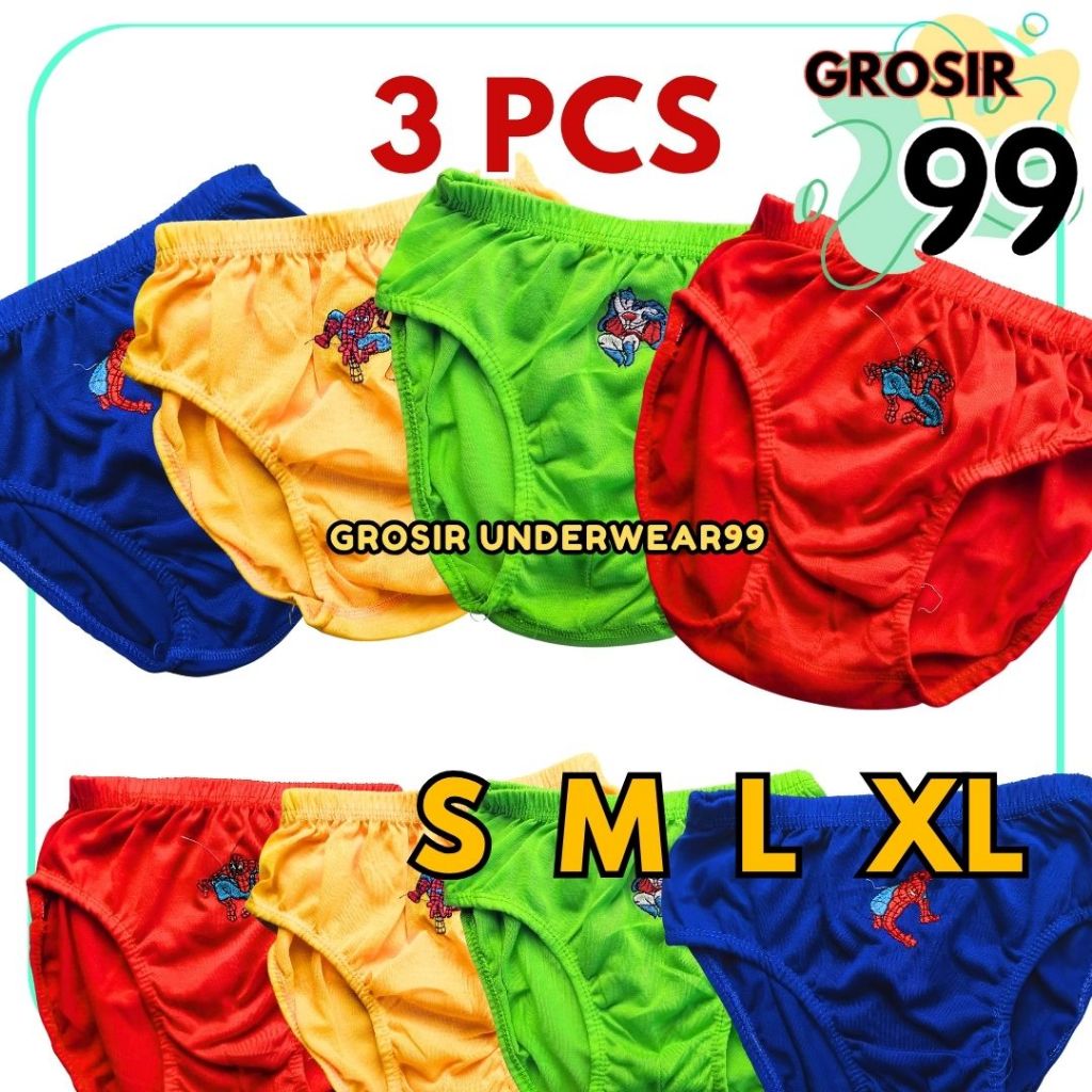 TERLARIS Isi 3pcs / Celana Dalam Anak Laki Laki / Celana Dalam Anak 1-9 Tahun GROSIR99