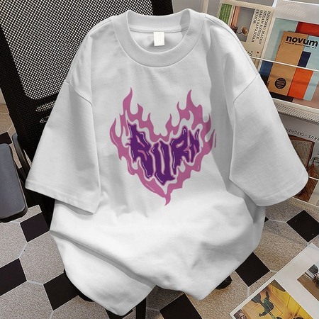 Kaos Api Grafis Pria Wanita - Atasan Oversize Gaya Streetwear Edgy dengan Desain Api Unik