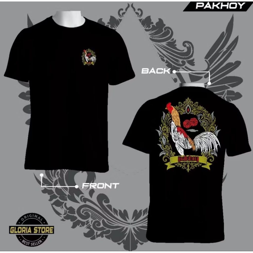 Kaos Hitam Pakhoy Ayam Desain Terbaru T-shirt Unisex