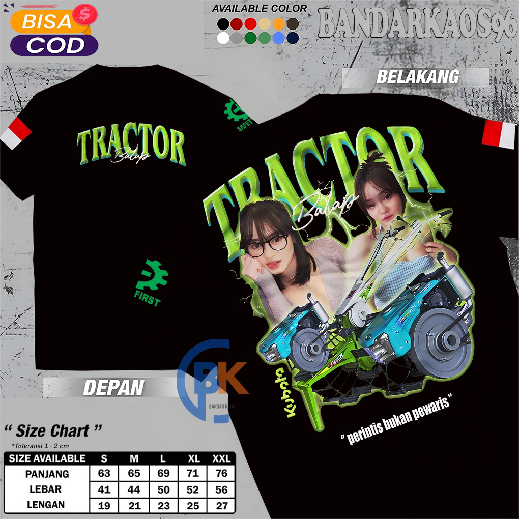 BandarKaos96 Baju Kaos Traktor Sawah I Kaos Sawah Petani Muda I Kaos Traktor Mania I Kaos Traktor Ba