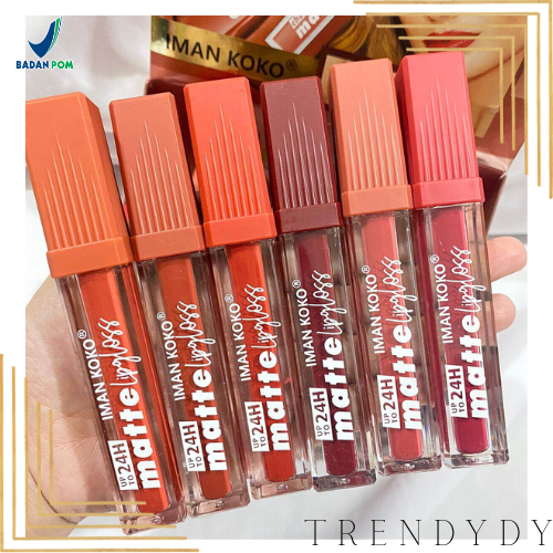 TRENDYDY (Lusinan) Lipgloss Depkes Iman Koko Matte Best Seller Edition [8004].