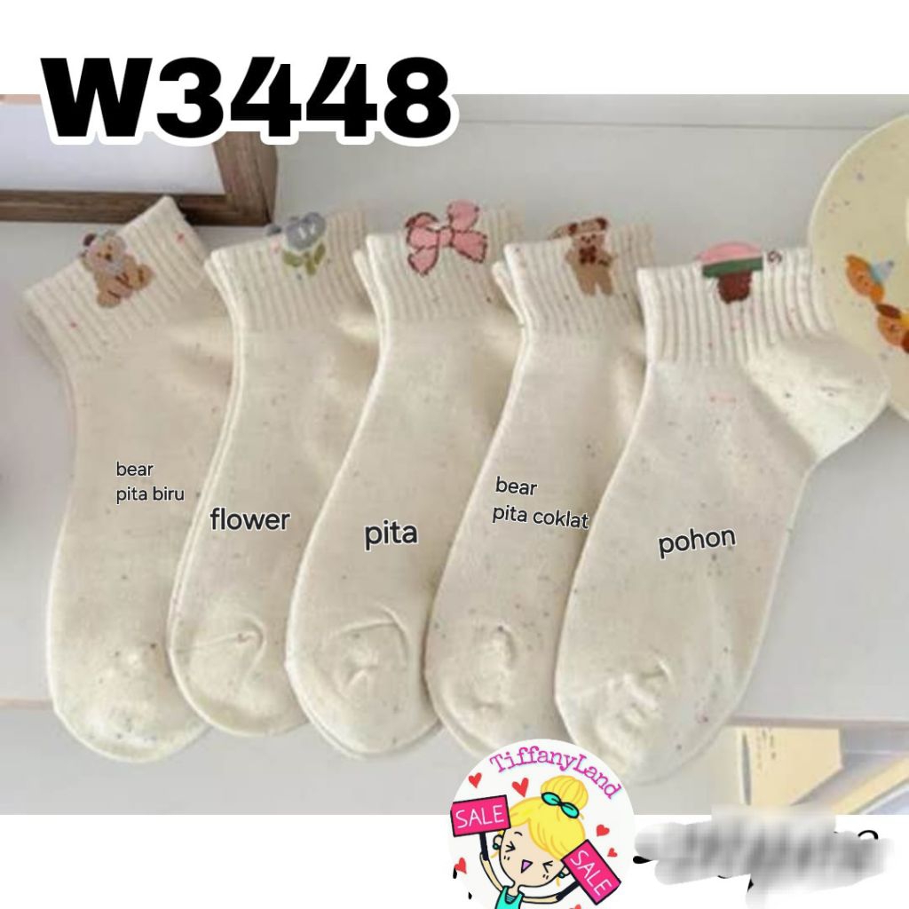 Kaos kaki wanita korea styleW3448