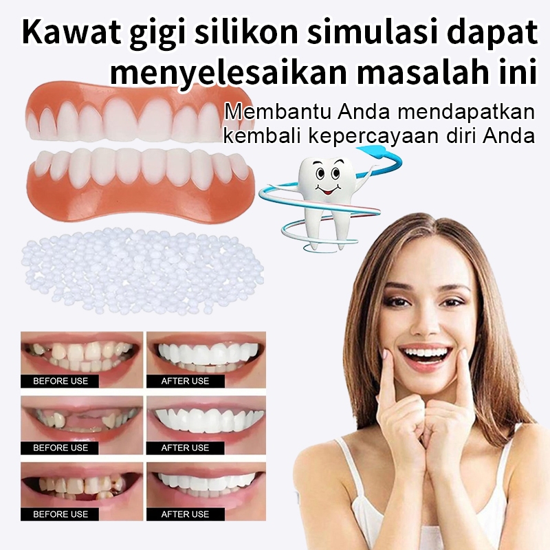 Smile Veneer Gigi Palsu Tempel Nyaman Praktis / Gigi Palsu Senyum Sempurna / Veneer Gigi Palsu Pria 