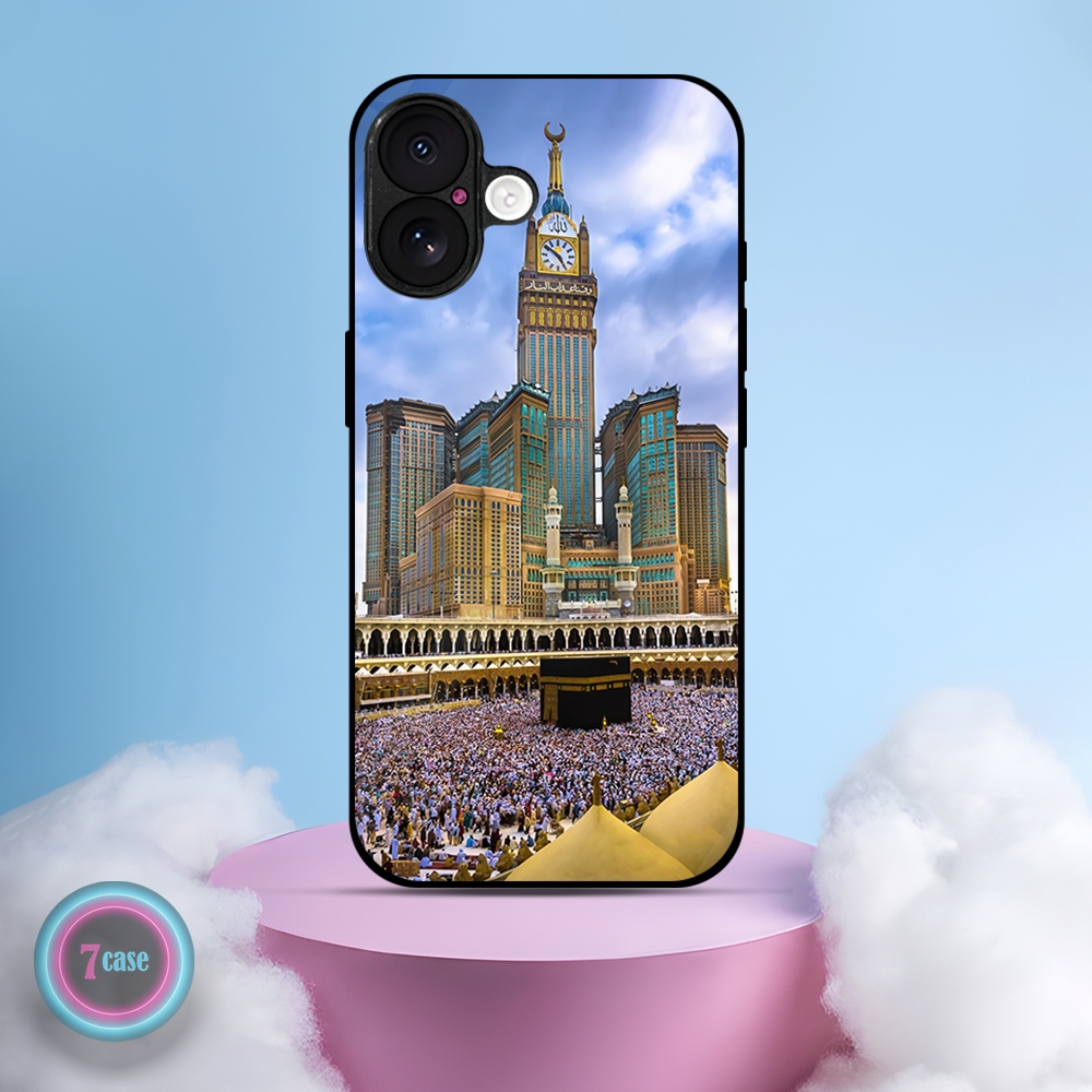 |SR50] CASE IPHONE 16 KILAU EFEK KACA CASE HP KUALITAS HD MOTIF MEKKAH