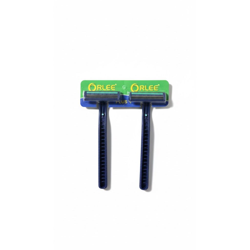 Alat Pisau Cukur Cukuran Kumis Jenggot Bulu 2 / 3 / 4  Mata Pisau Stainless Steel Anti Karat Selip Grip Gagang Anti Slip Razor Shaver Dengan Strip Sabun Pelicin Disposable Garuk Orlee Xavier 3 Shaving Biru OR-113XV Biru Kuning