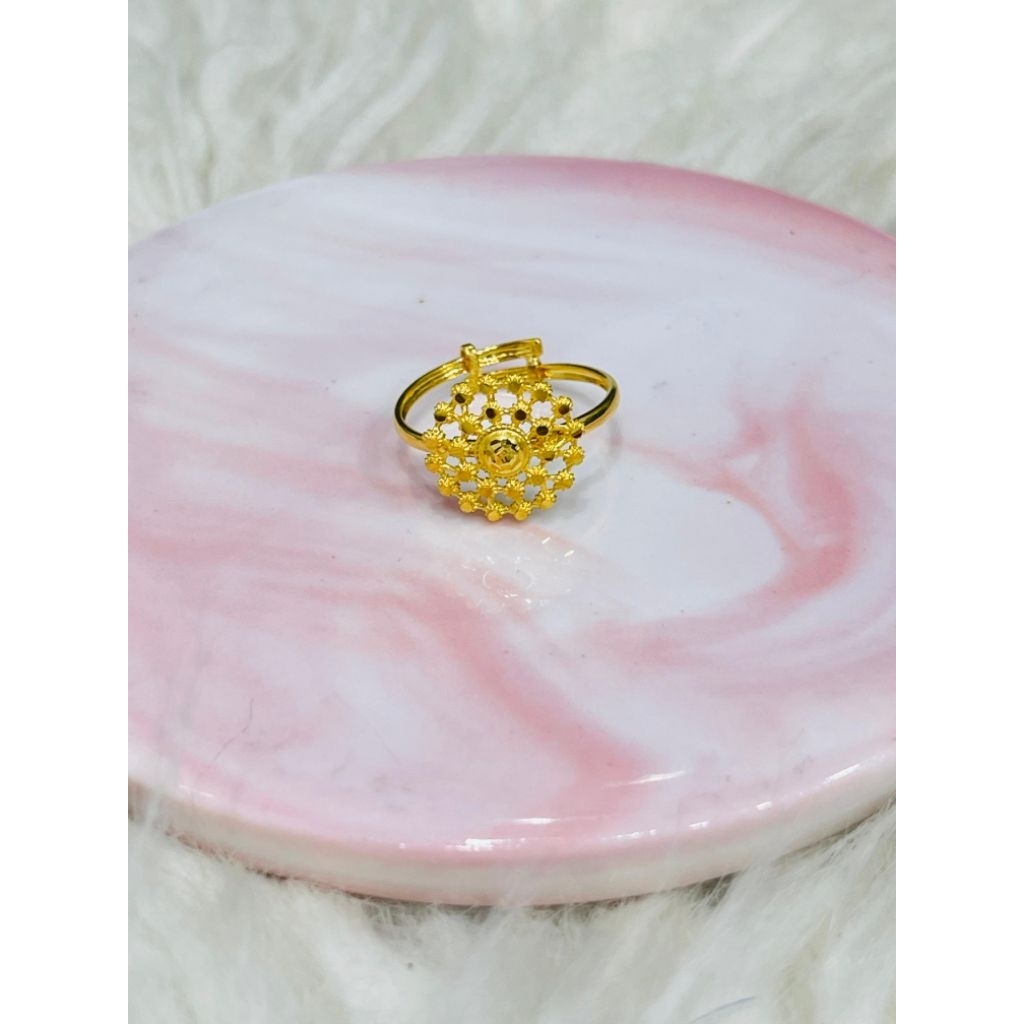 cincin kerawang bulat borobudur uk 13 adjustable emas asli kadar 700