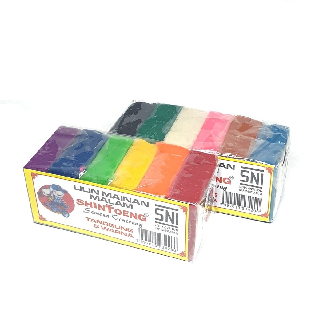 Lilin Mainan Malam Plastisin Playdough Modeling Shintoeng Tanggung Sedang 6 Warna [Uk Sedang]
