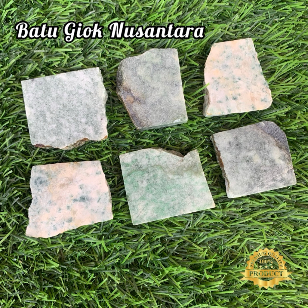Bahan Batu Giok Nusantara Asli Natural / Bongkahan batu Giok Nusantara / Lempengan Batu Giok Nusanta