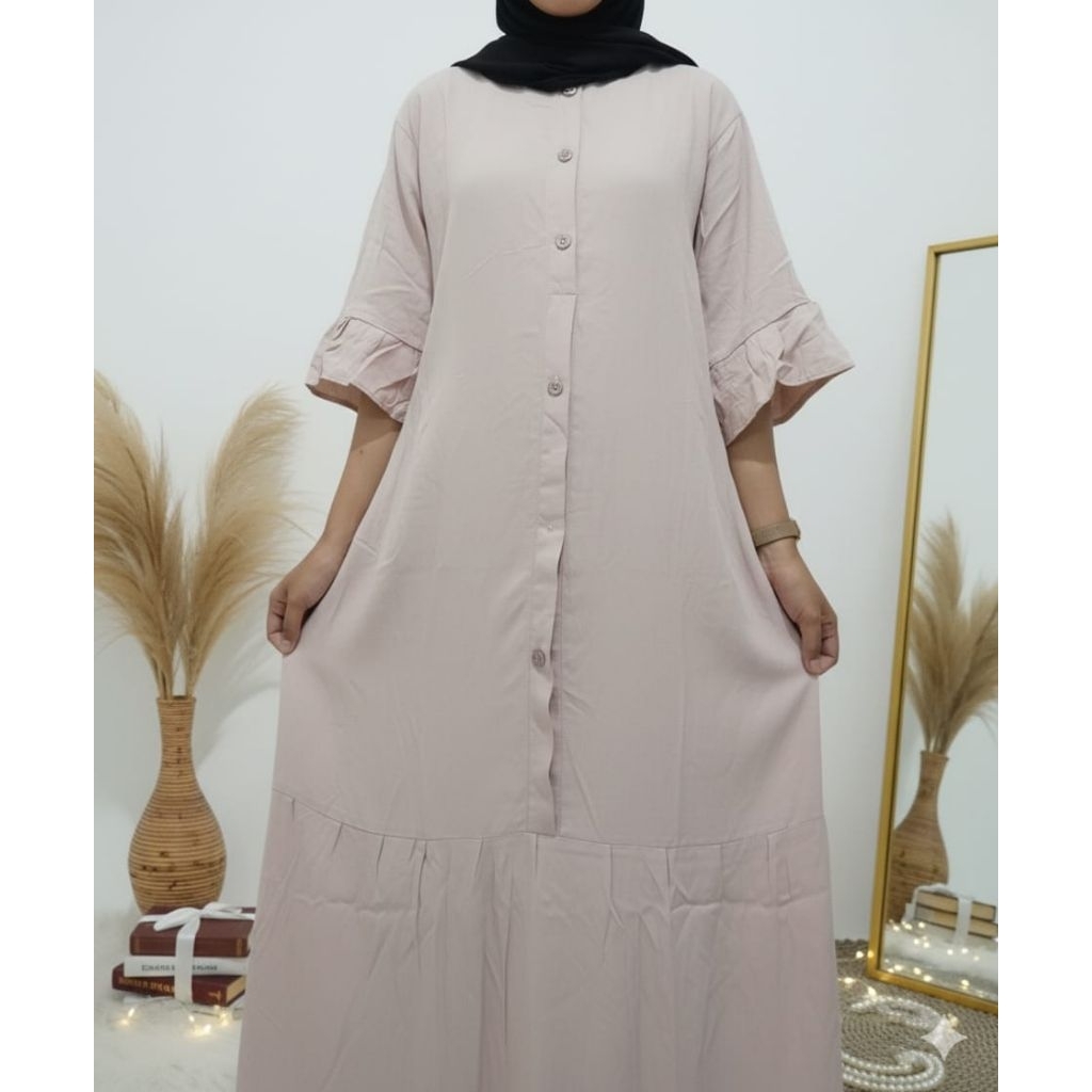 MIDI DRESS Bahan Rayon Twil Premium