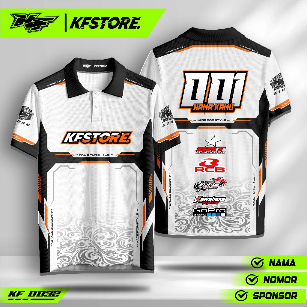 Jersey Custom Nama Balap – Fullprint Keren | Bisa Tambah Logo Tim & Warna Bebas
