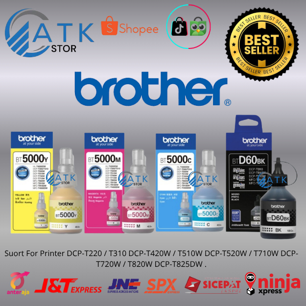 Tinta Brother BT D60 Black & Tinta Brother BT 5000 Color  DCP-T220 T310 DCP-T420W T510W DCP-T520W T7