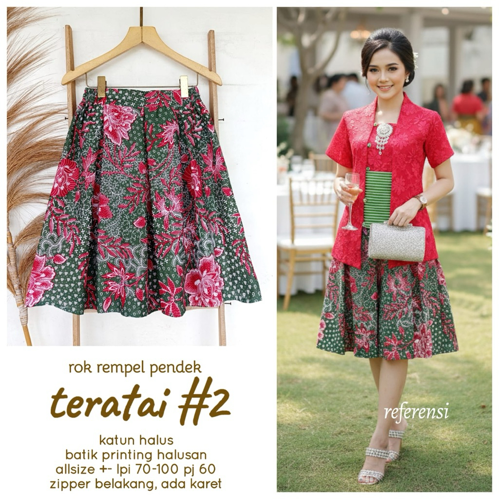 Oneset batik merah. oneset kebaya batik. kebaya batik merah. kebaya Kartini. batik Natal. gift Natal