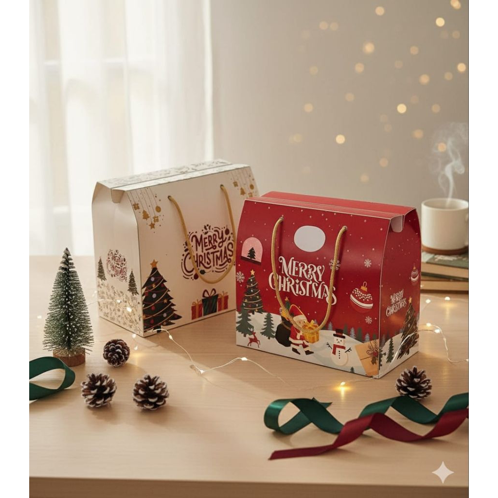 Kotak Hampers Natal / Paper Bag Natal Aesthetic / Dus Hampers Buat Souvenir Natal