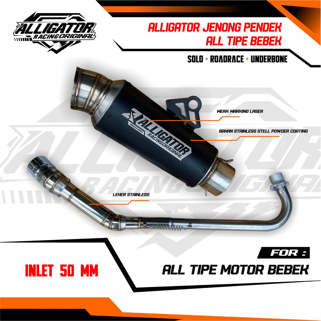 Knalpot Kompetisi Gtx Alligator Kharisma Supra vega Jupiter Shogun Smash Blade Revo Kirana Astrea dl