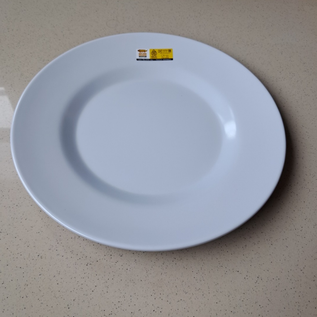 Piring Makan Ceper 10" Putih Melamine - Golden Dragon P0210