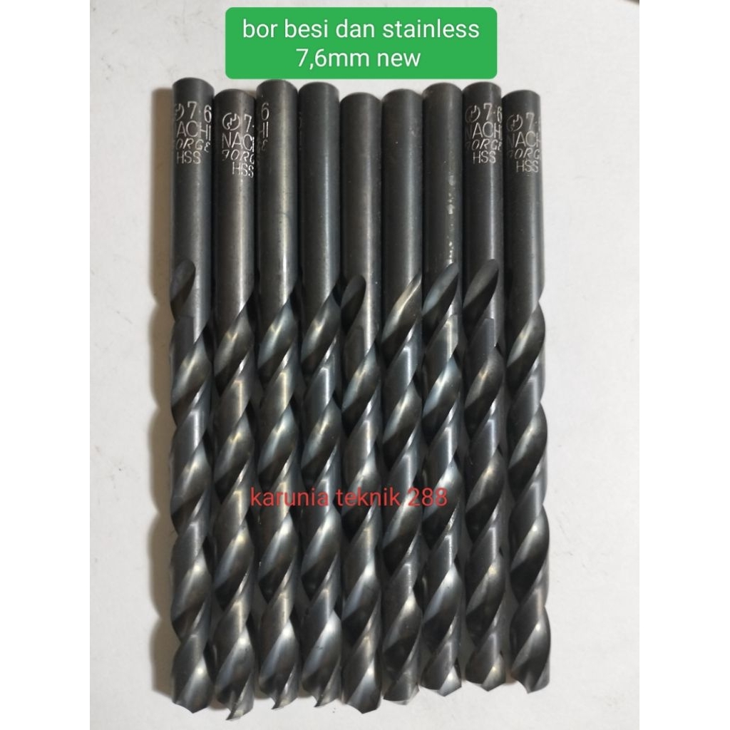 mata bor besi dan stainless steel 7,6mm Kobelco bukan nachi
