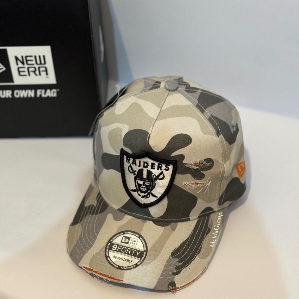 Topi Baseball Modelan Camo Sobek Bordir Raiders Unisex Pria Wanita Terbaru