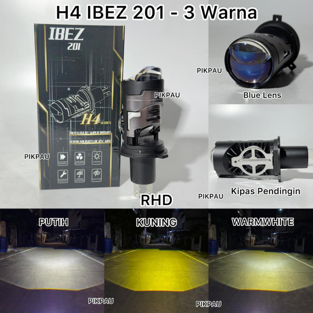 IBEZ 201 Lampu Utama H4 LED 3 Warna All Weather Dengan Kipas Pendingin