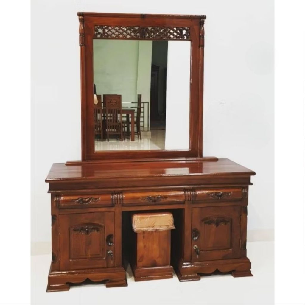 meja rias ukir jati/meja rias kayu jati solid model ukir jepara