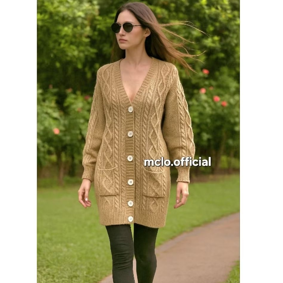 Outer Rajut Panjang Wanita-Cardigan Rajut Tebal (best seller)