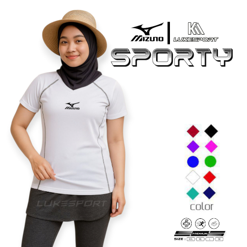 Baju Olahraga Wanita Dry Fit Adem Nyaman || Kaos Olahraga Wanita V Neck Dry Fit Fitness