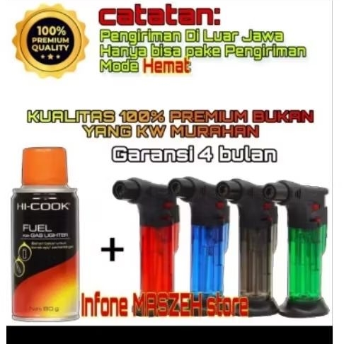 Korek Torch Jet + Gas Hi-Cook ORIGINAL 100% KUALITAS PREMIUM