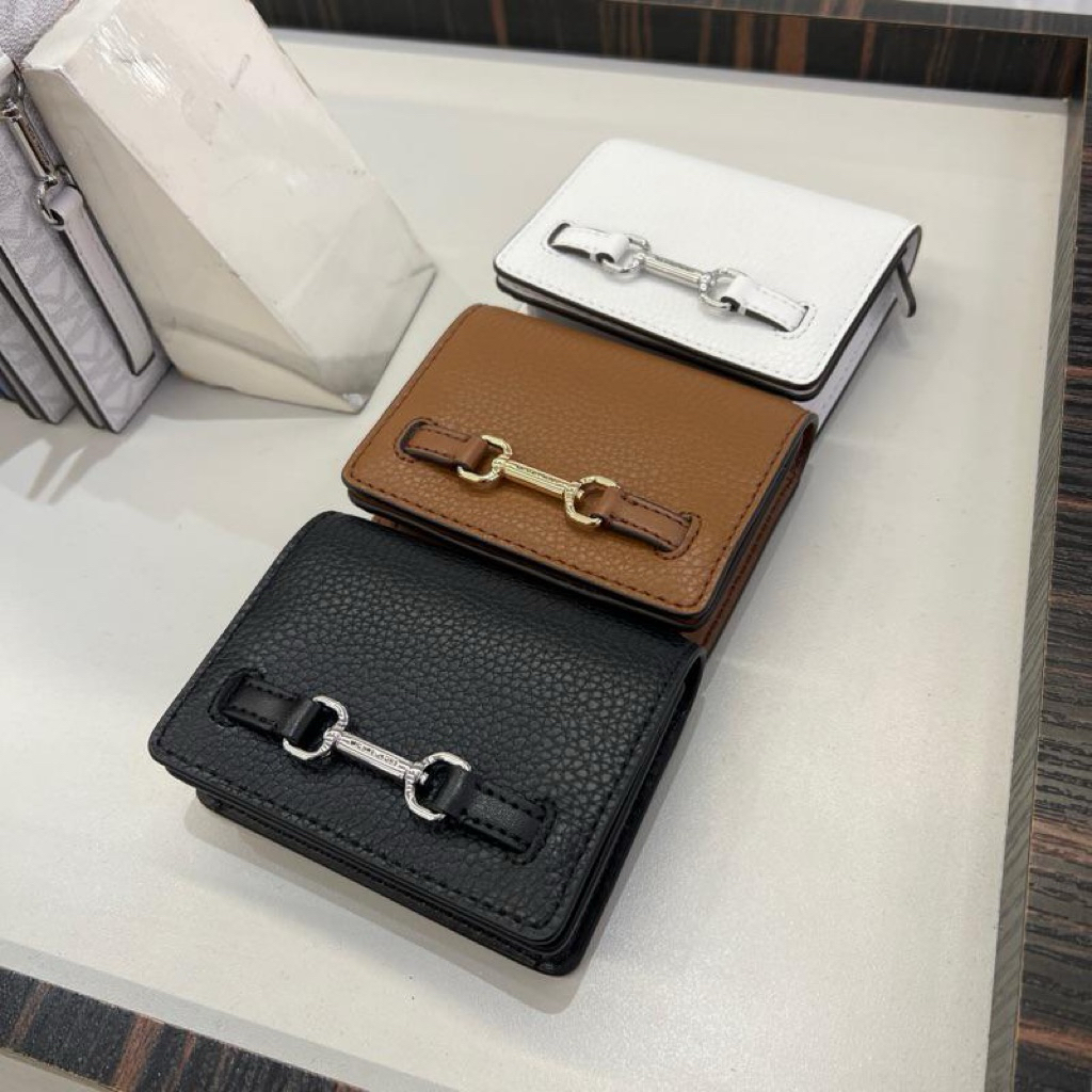 DOMPET KARTU CARD CASE MK CARSON SMALL PEBBLED LEATHER WALLET