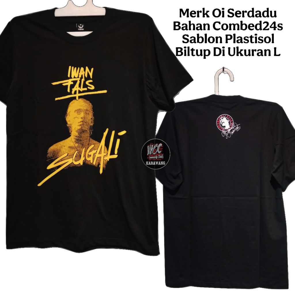 Kaos Iwan fals Sugali Merk Oi serdadu biltup